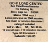 Square D QO112L200GRB Load Center Main Lug 200A 120/240V 1PH 3W NEMA 3R 12SP 12CR CU Bus