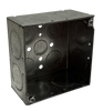 Raco 8233 Square Box 4 In 2 1/8 Deep 2 Gang Steel  1/2 In; 3/4 In; 1 In KO's