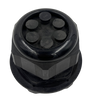 Beisit M6344B - M63x1.5mm Metric Thread Nylon Cable Gland Black w/Rubber Multi Hole Cap Range: 1-7/16" to 1-3/4", UL Recognized, IP68