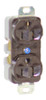 Hubbell 5252 Duplex Receptacles 15A;125V; Brown, Back and Side Wiring,