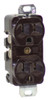 Hubbell 5262B Duplex Receptacle 15A 125V 5-15R 2P 3W Brown Straight Blade Grounding