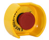 Omron A22E Pushbutton Color: Yellow Cover, Red Button Emergency Pushbutton Inside A22Z-EG1 Switch Case