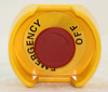 Omron A22E Pushbutton Color: Yellow Cover, Red Button Emergency Pushbutton Inside A22Z-EG1 Switch Case