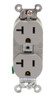 Hubbell 5352AG Receptacle Duplex, Gray, 20A, 125V, NEMA 5-20R, 2 Pole, 3 Wire Grounding