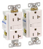 Eaton SGF20W Receptacle 20A 125V 5-20R 2P 3W 14-10AWG Grounding White Flush Mount