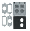 BWF 2FCL-MUSE-V Receptacle Cover Two Gang Multi-Use Cover Grey