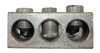 ILSCO T3A2-600N Aluminum Mechanical Lug 3 Ports 6 Holes 1/2in Bolt Size 1-3/4in Hole Spacing Tin Plated