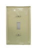 Eaton PJ1V Toggle wallplate, Ivory, Toggle Cutout, Polycarbonate, Single- gang, Mid-size