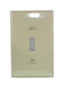Eaton PJ1V Toggle wallplate, Ivory, Toggle Cutout, Polycarbonate, Single- gang, Mid-size