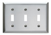 Legrand SS3-NSB 3-Gang Stainless Steel Wall Plate 3 Toggle Switch Openings