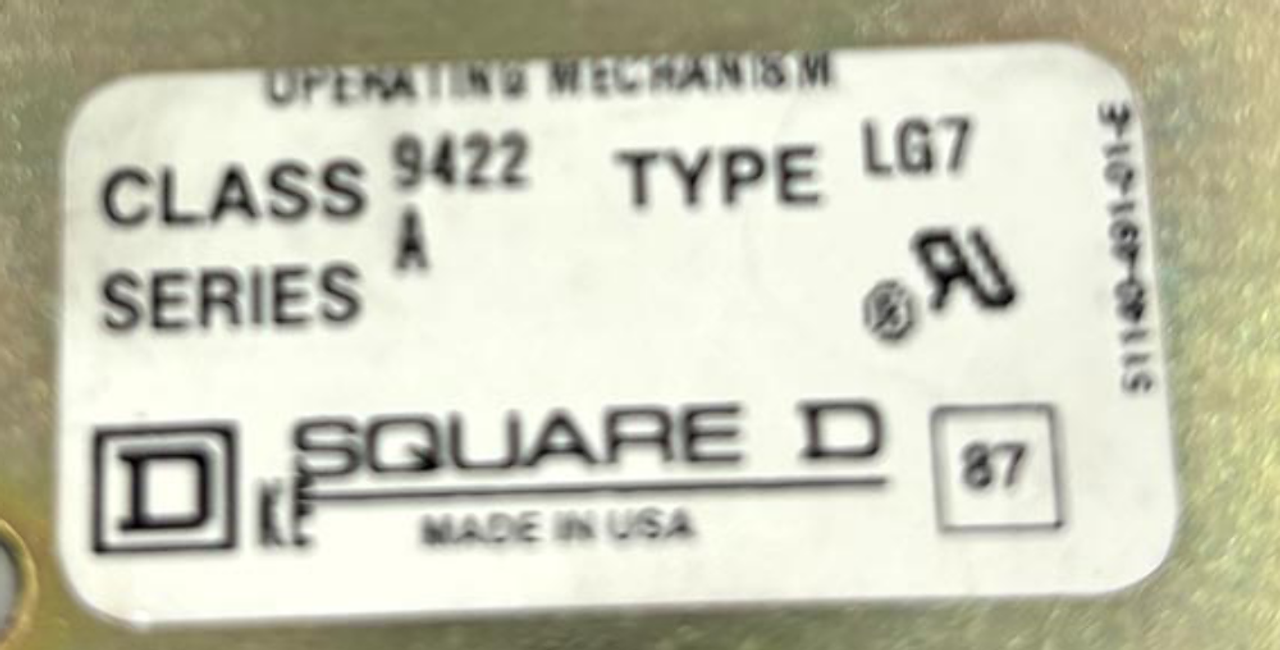 Square D 9422-LG7 Operating Mechanism W/9421-LH3 Handle Schneider Electric