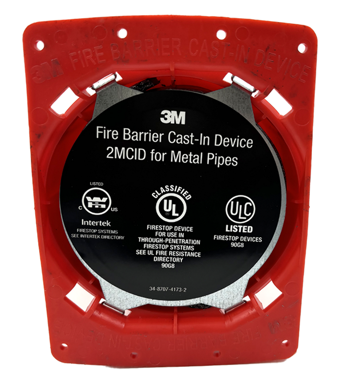 3M 2MCID Fire Barrier Cast-In Devices for Metal Pipes 2 Inch Red