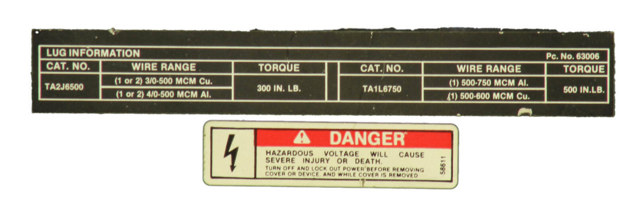 ITE LJ63B600 Breaker 600A 600V 3P 25kA LJ6 Trip Settings
