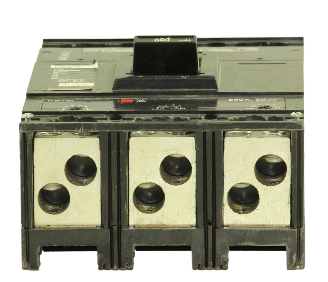 ITE LJ63B600 Breaker 600A 600V 3P 25kA LJ6 Trip Settings