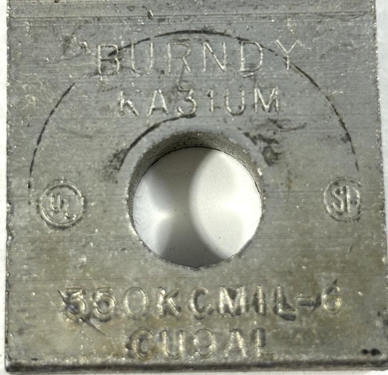 Burndy KA31UM Aluminum Mechanical Lug 350 kcmil-6 1 Port 1 Hole