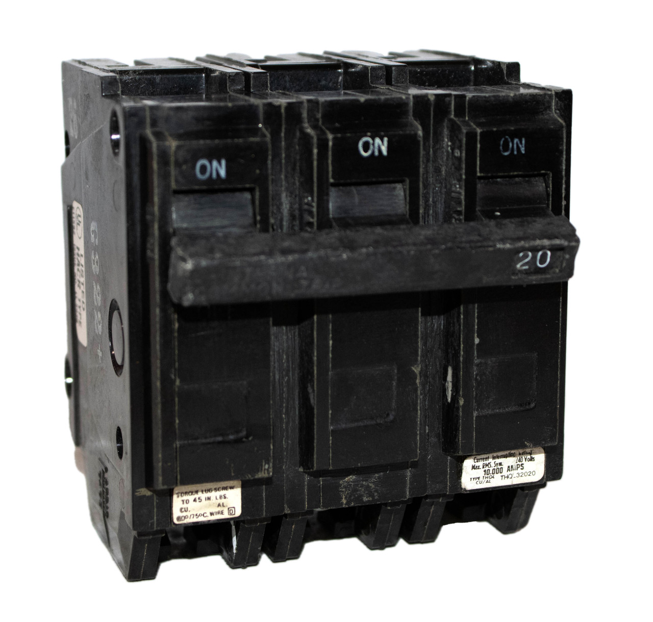 General Electric THQL32020 Breaker 20A 240V 3P 3PH 10kA Q-Line Plug-In