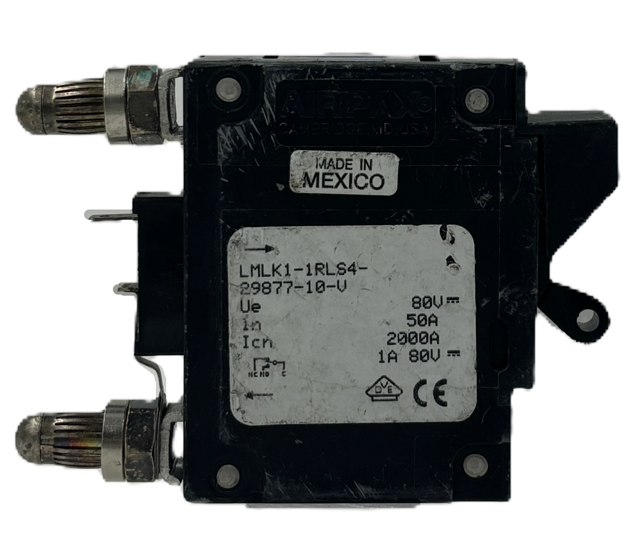 Airpax LMLK1-1RLS4-29877-10-V Breaker 50A 80V 1P 10kA Bullet Style