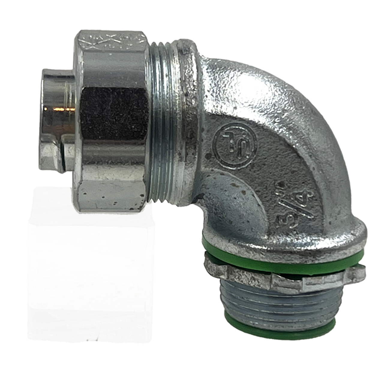 Eaton Crouse-Hinds LTBK7590  Liquidtight Connector 3/4-Inch FMC, 90 Degree Angle, Insulated, Malleable Iron