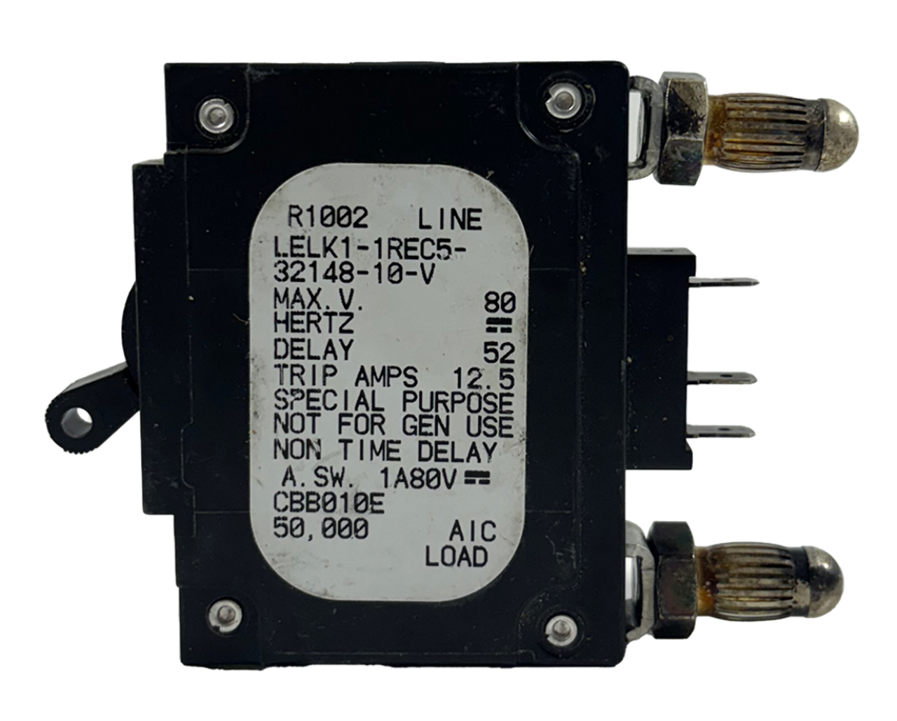 Airpax LELK1-1REC5-32148-10-V Breaker 10A 80V 1P 10kA Bullet Style