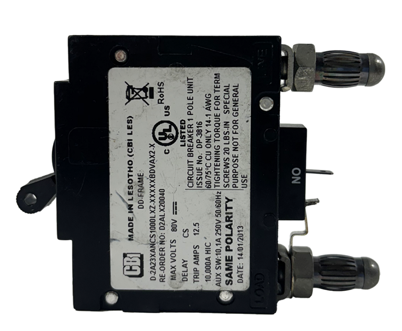 CBI D2ALX20040 Breaker 10A 80V 1P 10kA Bullet Style