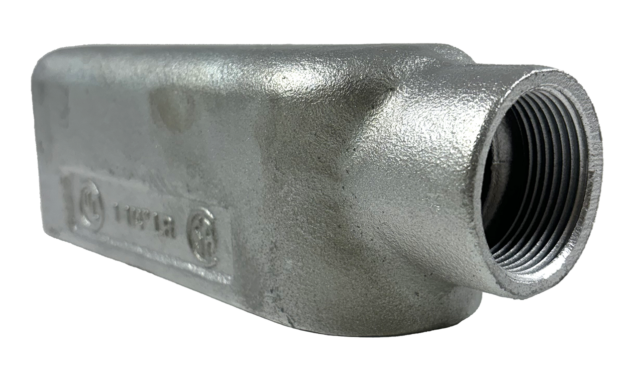 Bridgeport LR-64 Conduit Body 1 1/4-Inch Threaded Rigid 90 Degree Malleable Iron