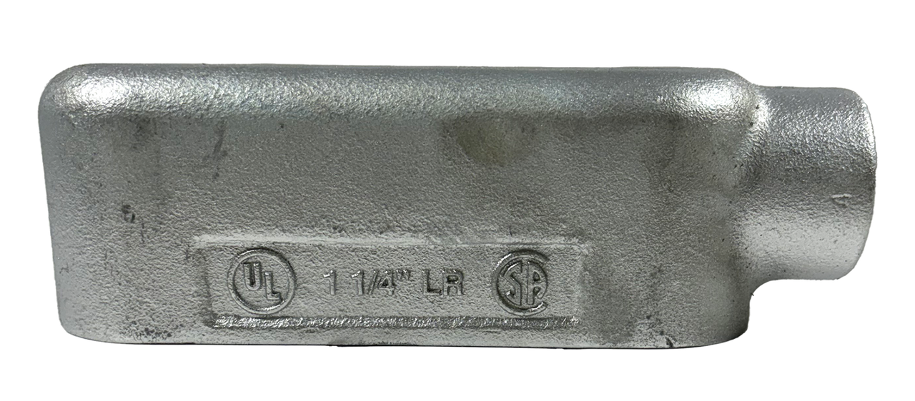 Bridgeport LR-64 Conduit Body 1 1/4-Inch Threaded Rigid 90 Degree Malleable Iron
