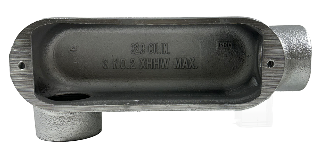 Bridgeport LR-64 Conduit Body 1 1/4-Inch Threaded Rigid 90 Degree Malleable Iron