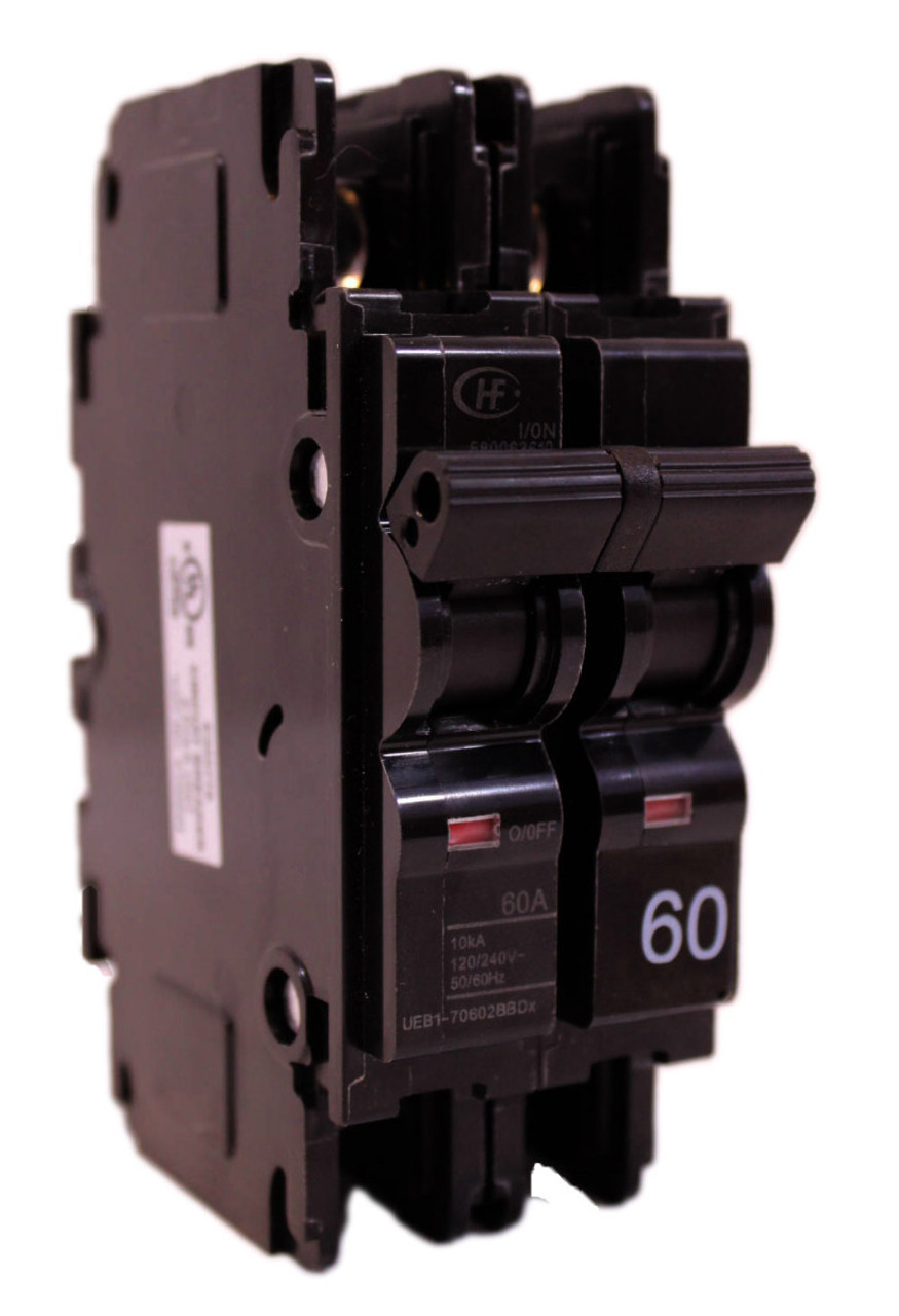 Hongfa UEB1-70602BBDx Breaker 60A 120/240V 2P 10kA Interchangeable w/Square D QOU260