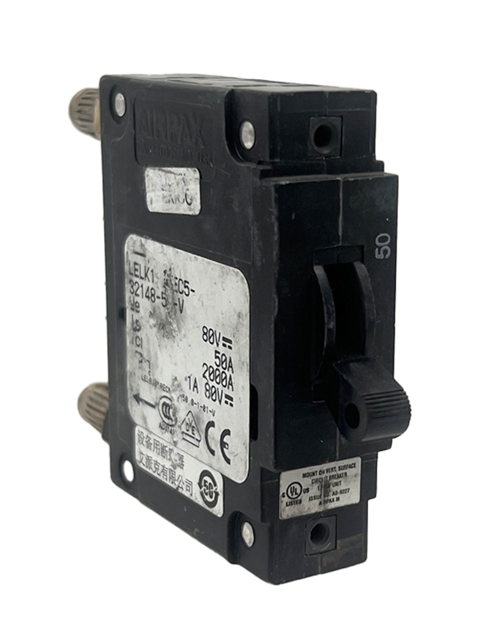 Airpax LELK1-1REC5-32148-50-V Breaker 50A 80V 1P 50kA Bullet Style