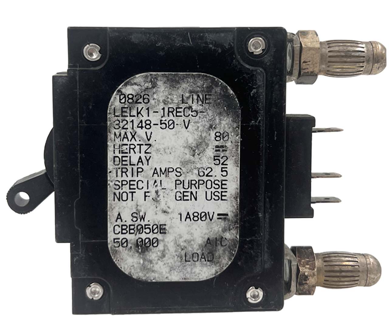 Airpax LELK1-1REC5-32148-50-V Breaker 50A 80V 1P 50kA Bullet Style