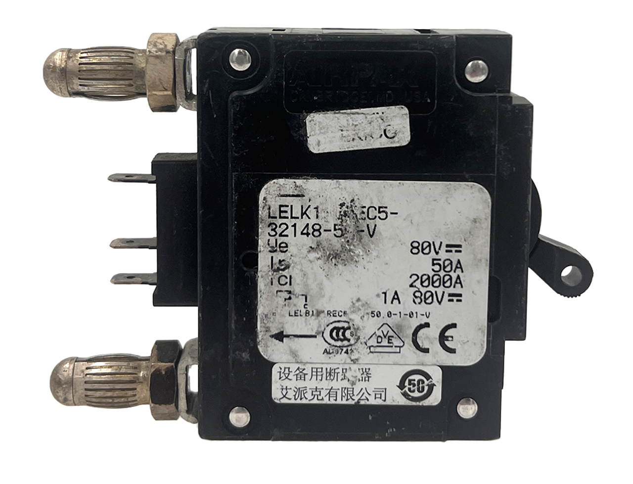 Airpax LELK1-1REC5-32148-50-V Breaker 50A 80V 1P 50kA Bullet Style