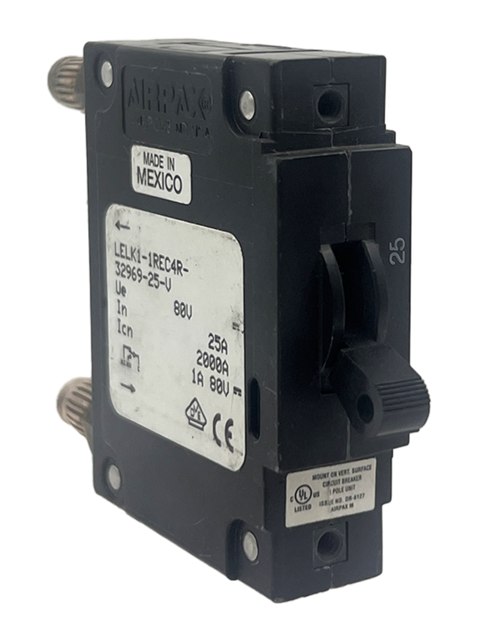 Airpax LELK1-1REC4R-32969-25-V Breaker 25A 80V 1P 10kA Bullet Style