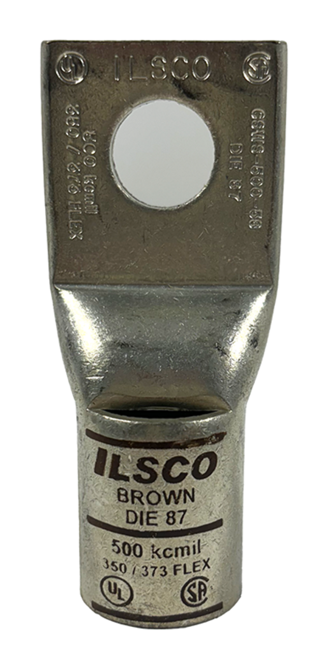 Ilsco CSWS-500-58 Compression Lug 500 kcmil 5/8 IN Bolt Sight Window Copper Tin Plated