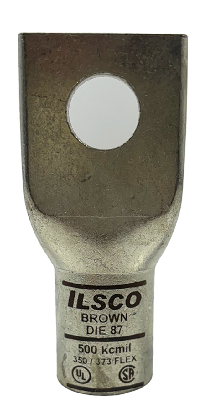 Ilsco CSWS-500-58 Compression Lug 500 kcmil 5/8 IN Bolt Sight Window Copper Tin Plated