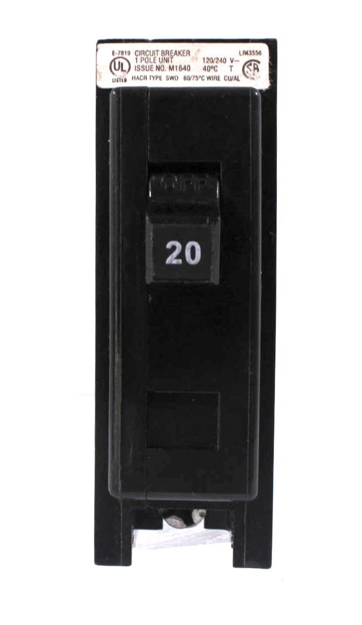 Eaton/Cutler Hammer QBHW1020 Breaker 20A 1P 120/240V 22kA Bolt-On