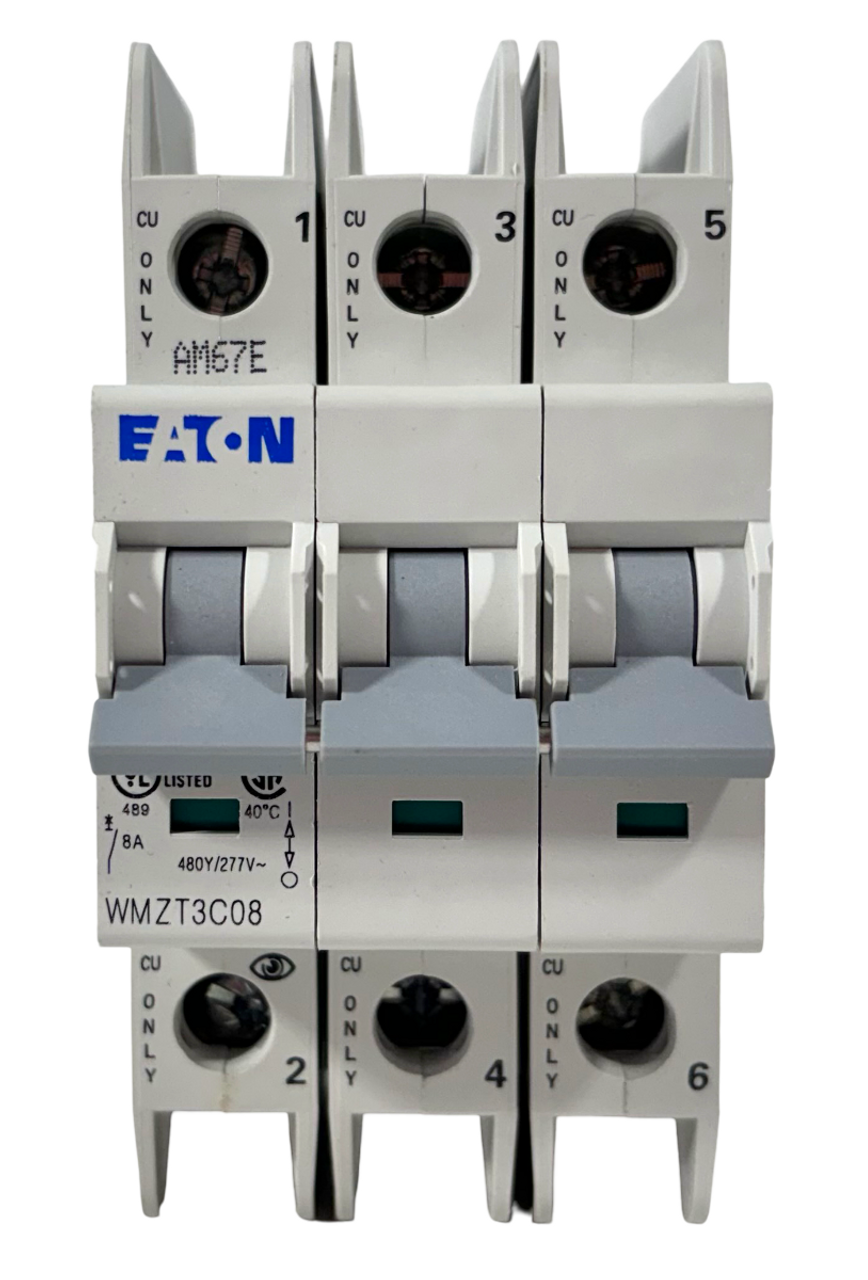 Eaton WMZT3C08 Breaker 8A   480Y/277V 3P 3PH 10kA C Curve DIN Rail