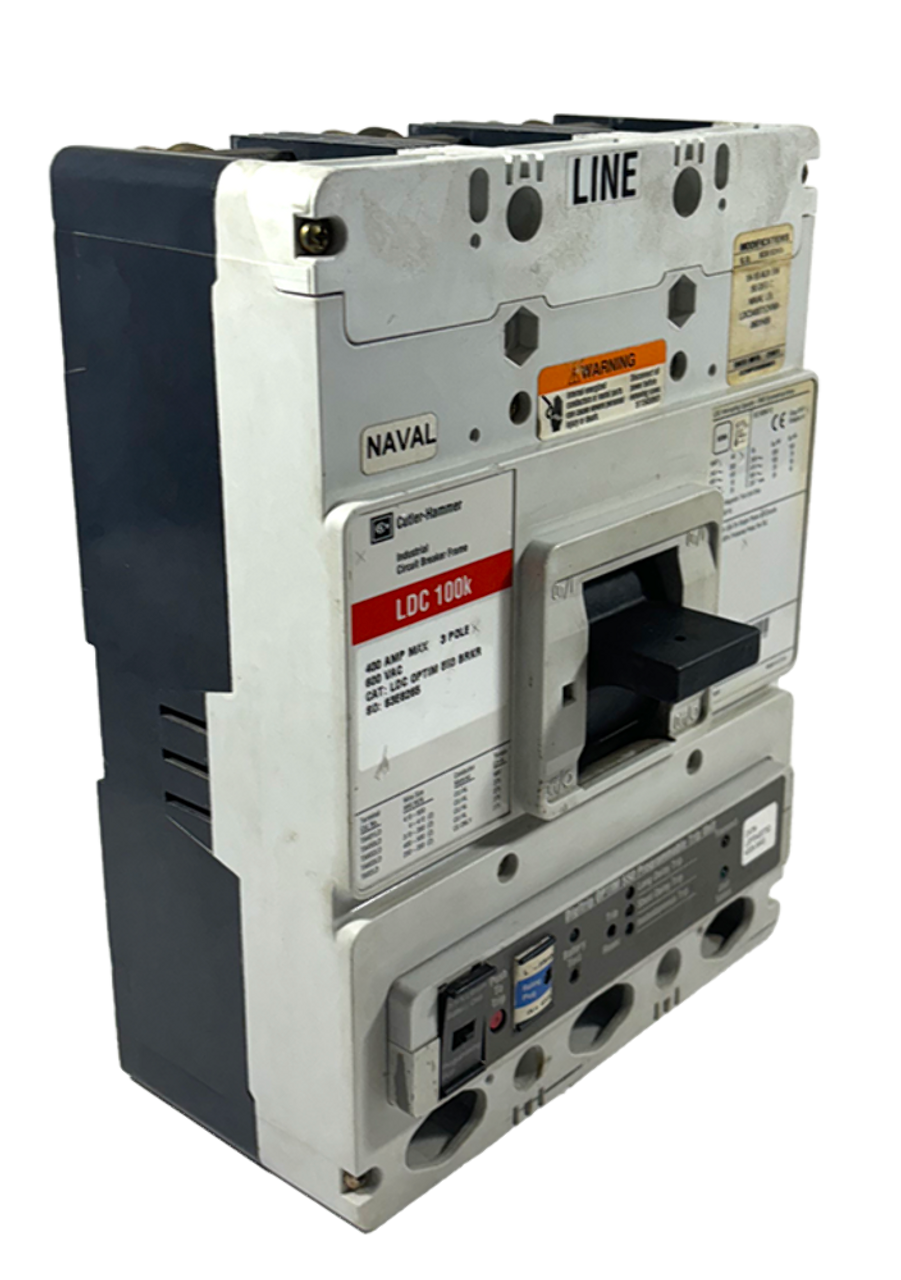 Cutler Hammer LDC3400T52VWA0601H09 Breaker 400A 3P 200kA at 240V W/Trip Unit Auxiliary and Rating Plug