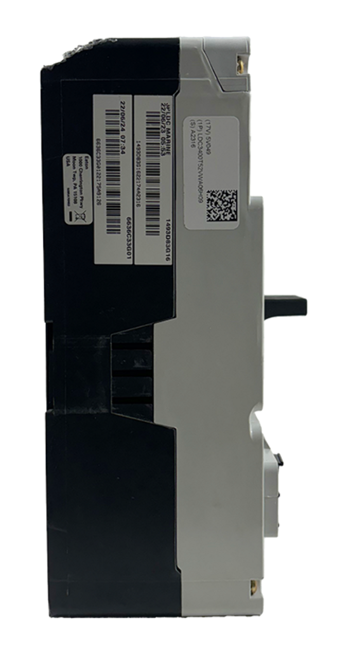 Eaton LDC3400T52VWA0601H09 Breaker 400A 3P 200kA at 240V W/Trip Unit and Auxiliary