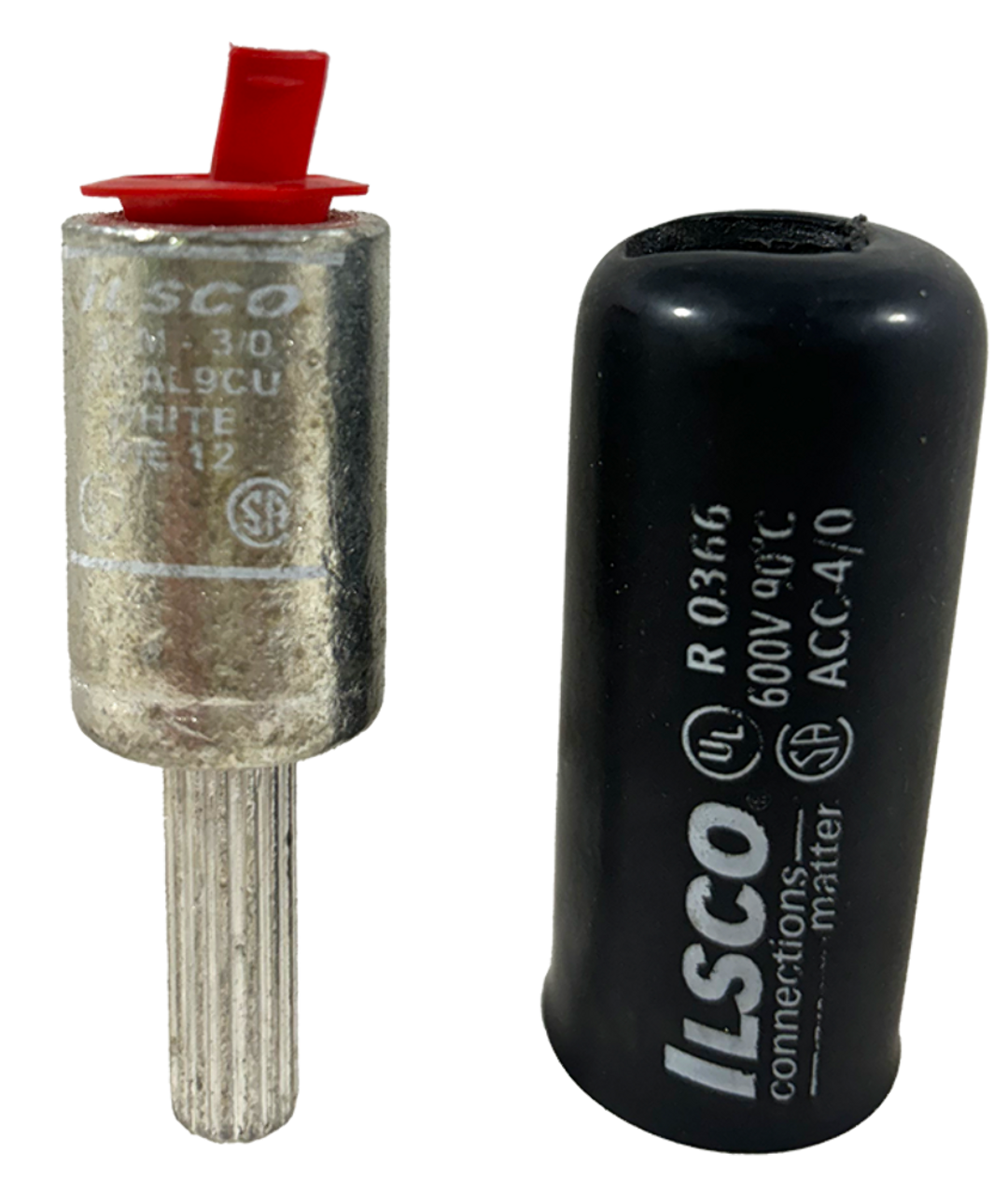 Ilsco ACM-3/0 Compression Pigtail Adaptor Wire Size 3/0 White Die AL Tin Plated