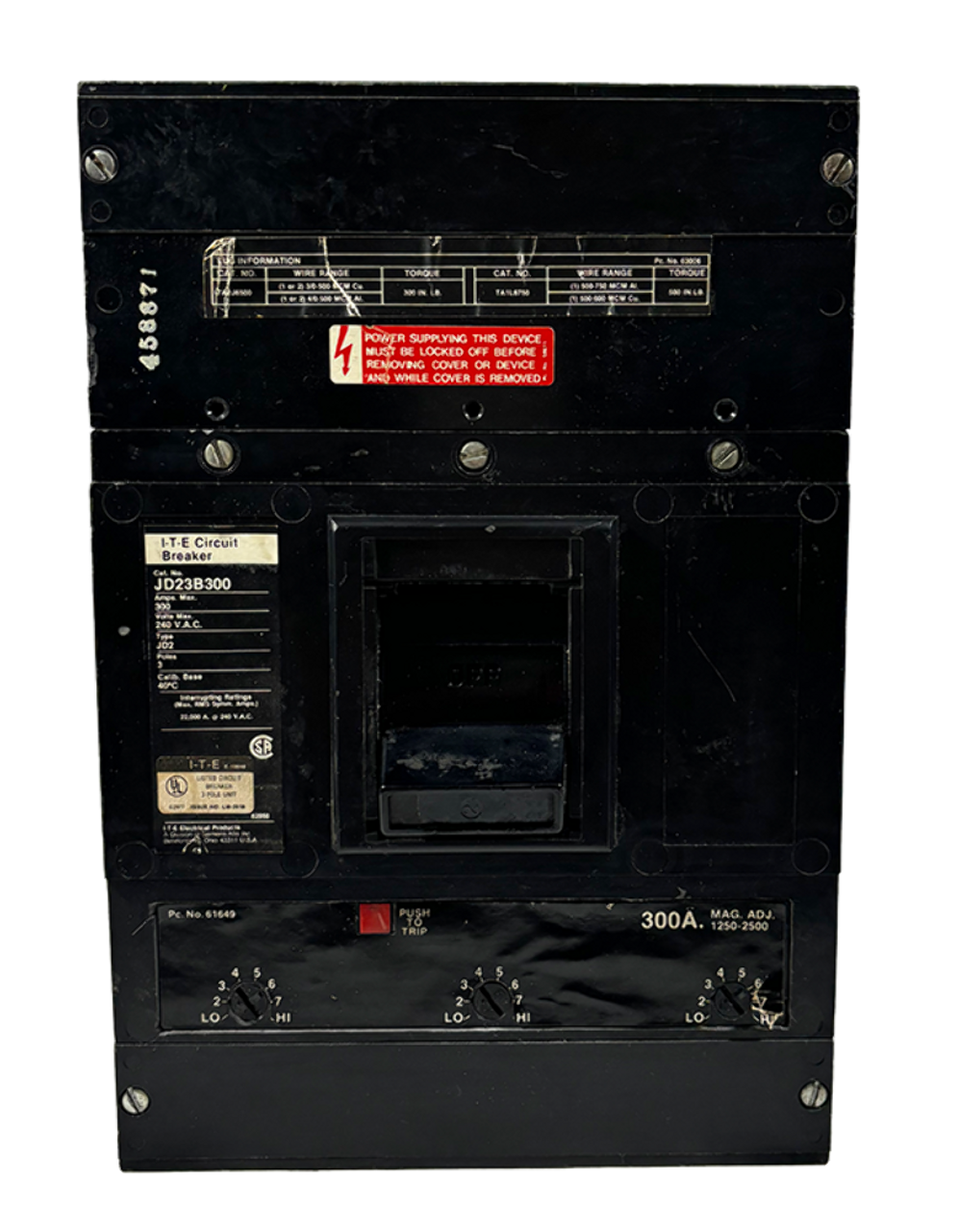Siemens JD23B300 Circuit Breaker 300A 240V 3P 65kA