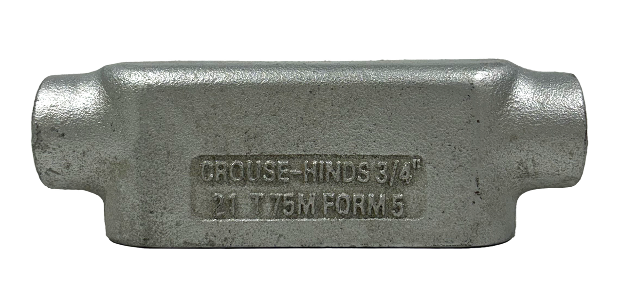 Crouse-Hinds T75M Conduit Body 3/4 Inch T Shape Malleable Iron Form 5