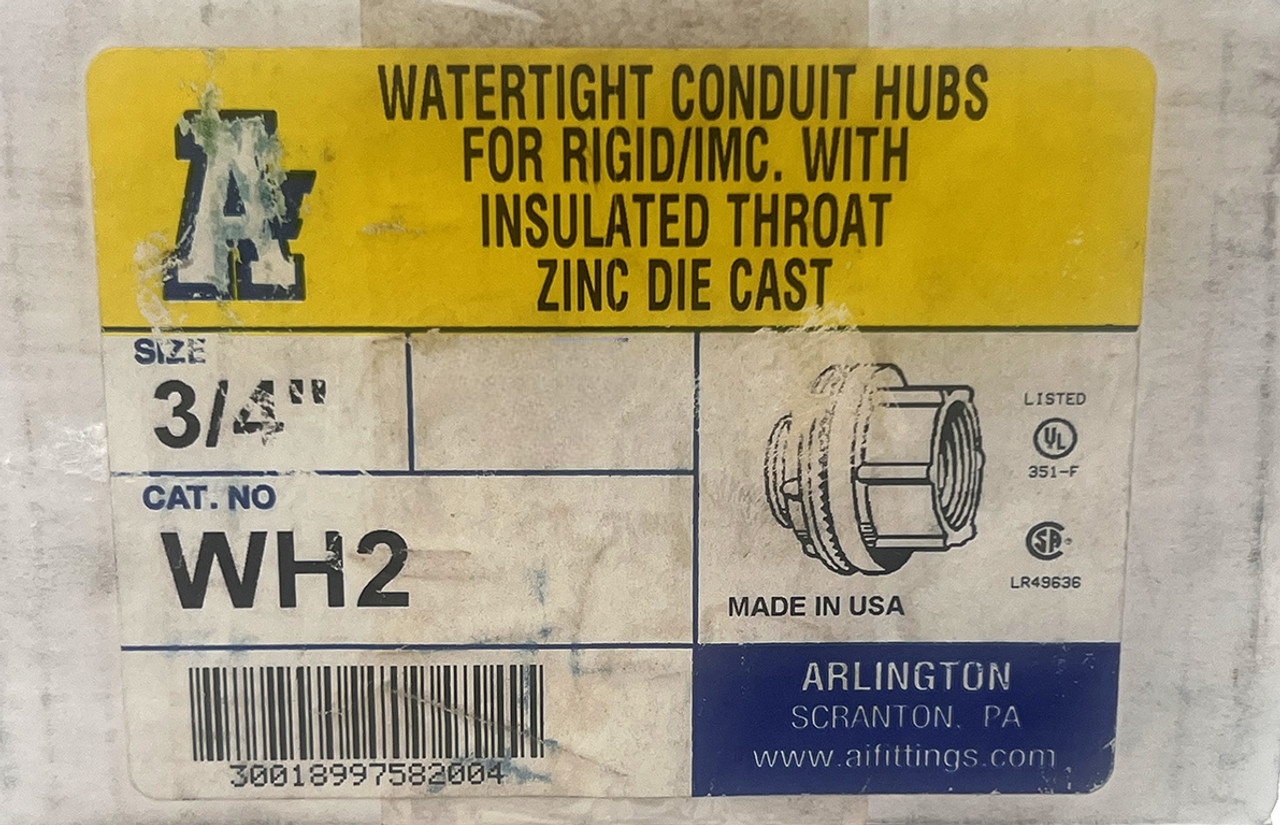 YAGI WH2 Watertight Conduit Hub Insulate Throat 3/4-Inch Zinc Die Cast