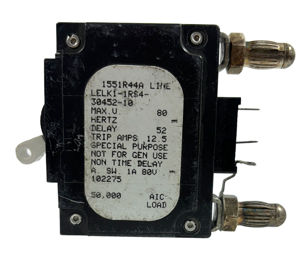 Airpax LELK1-1RS4-30452-10 Breaker 10A 80V 1P 50kA Panel Mount