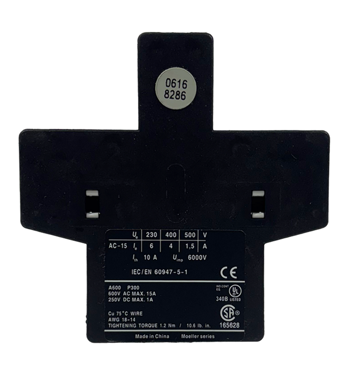 Eaton XTCEXSCC11 Auxiliary Contact 10A 2P 1NO-1NC Screw Terminals C Frame Side Mount