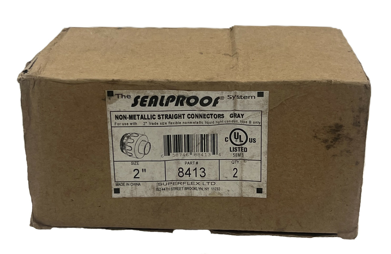 Superflex Ltd 8413 Non-Metallic Liquidtight Straight Connectors 2-Inch Nylon Box of 2
