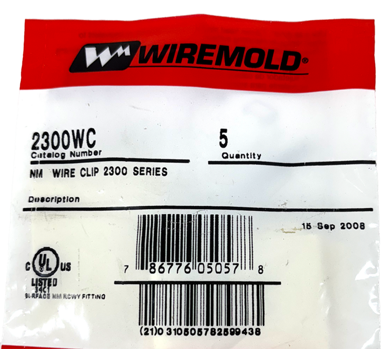 Wiremold 2300WC Wire Clip Ivory 2300 Series Raceway 50/PKG