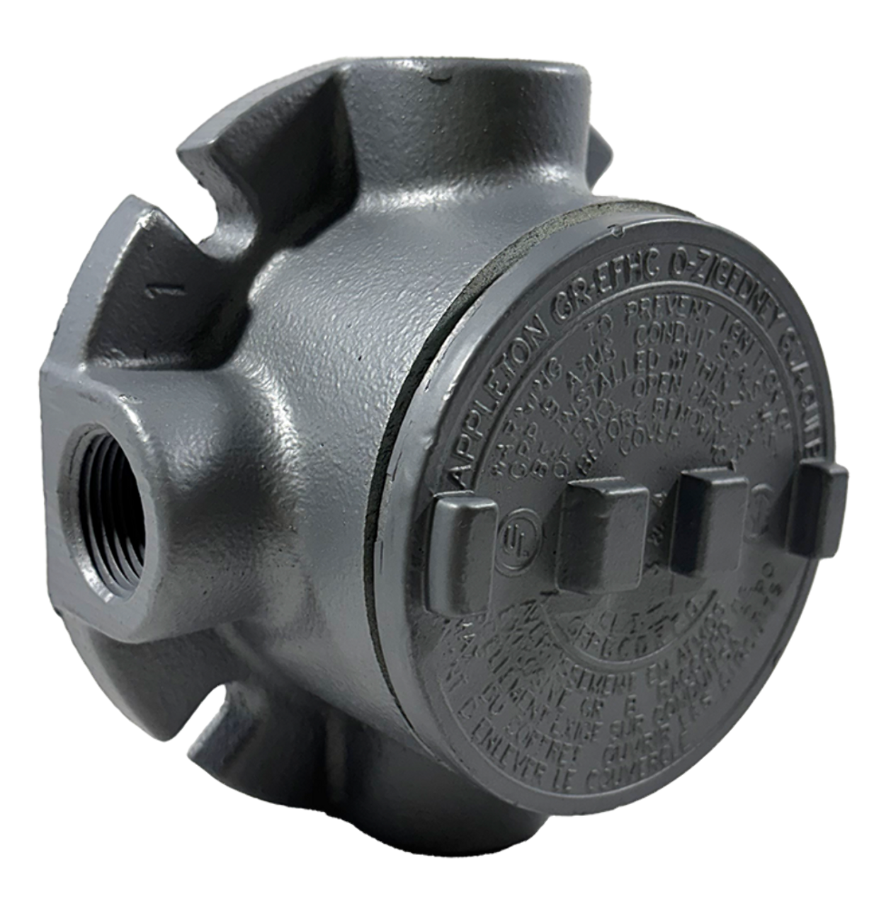 Appleton GRFX75 Junction Unilet 3/4 Inch Pwdr Coated Malleable Iron Flanged Mntg