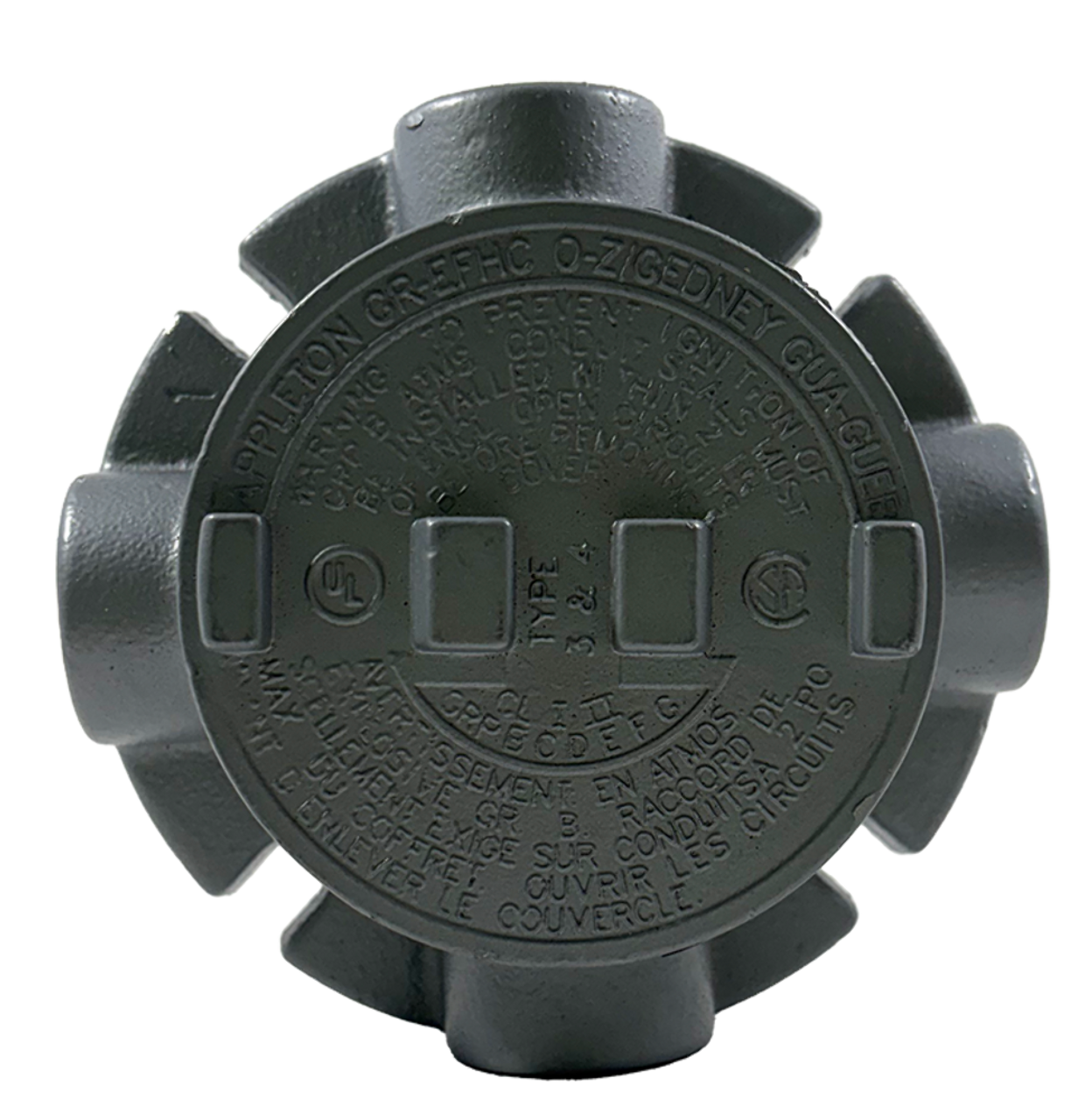 Appleton GRFX75 Junction Unilet 3/4 Inch Pwdr Coated Malleable Iron Flanged Mntg