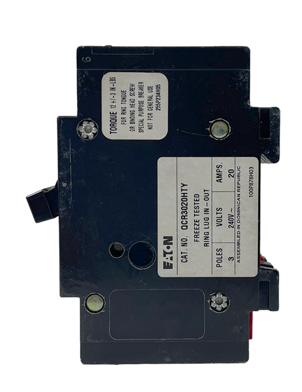 Eaton QCR3020HTY Breaker 20A 240V 3P 10kA DIN Rail QuickLag Thermal Magnetic Industrial