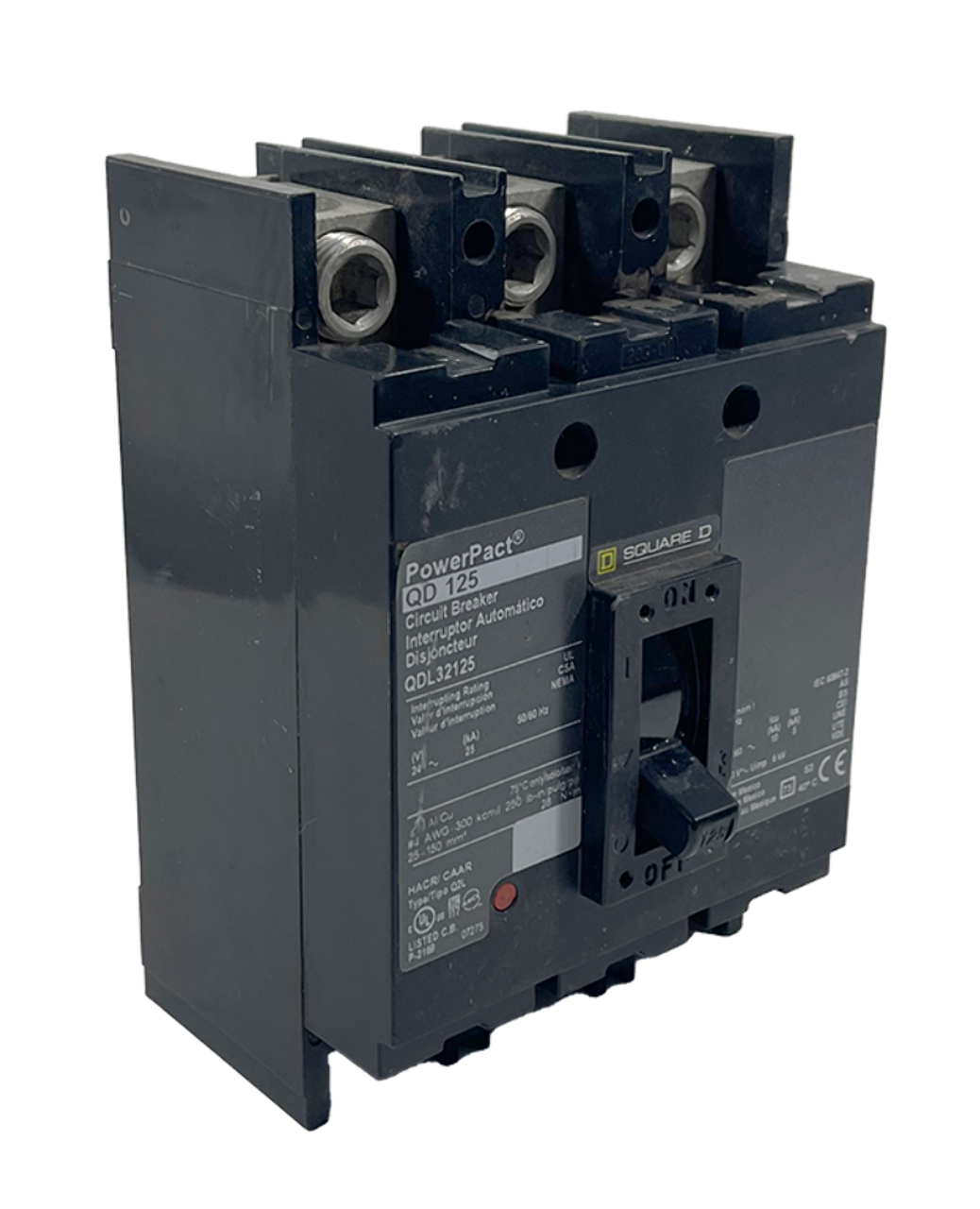 Square D QDL32125 Breaker | 125A 3-Pole 240V | QDL Series | Thermal Magnetic | Bolt-On Square D QDL32125 Breaker | 125A 3-Pole 240V | QDL Series | Thermal Magnetic | Bolt-On